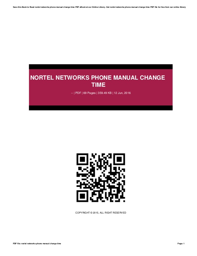 Nortel networks phone change time
